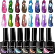 Gel Polish Magnetic | Magnetic Nail Polish Gel 8 Colors | High-Shine Finish Professional Manicure Tools for Wedding Party Travel Daily
