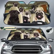 Pug Car Sunshade, Pug Car Windshield, Pug Car Decoration, Auto Sunshade, Pug Ca