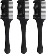 Razor Blade Comb Double Edge Razor Comb for Thinning Hair Hair Cutting Styling Dual End Home Razor Hair Cutting Scissors Comb for Men and Women 3pcs