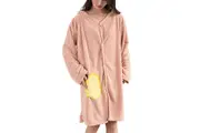 Absorbent Wearable Hooded Surf Poncho Quick-Dry Blanket Towels For Swiming Surfing Aquatics-Pink