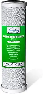 iSpring FC15 5 Micron 10 Inch CTO Carbon Block Filter Cartridge, 9-3/4 Inch x 2-7/8 Inch