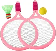 ifundom 1 Set Tennis Racket Set Badminton Racket with Soft Balls Shuttlecocks Designed for Outdoor Indoor Sports Engaging Family Fun for Lightweight Comfortable Grip