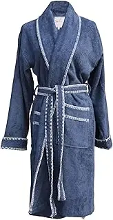 [Heckett Lane] Bathrobe 60% Cotton 40% Bamboo Viscose Bamboo XL Denim Blue