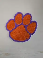 Orange and Purple Pawprint 4 inch Iron on Embroidered Applique Patch
