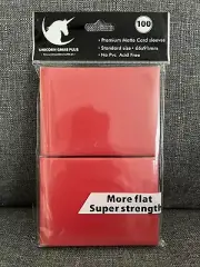 100 Premium Card Sleeves, Red, Matte Card Sleeves, Standard TCG Sleeves