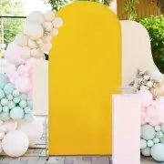 FUHSY Wedding Arch Backdrop Cover - 4ft Gold Fabric for Round Top Arches - Ba...
