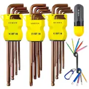 36pcs Hex Key Set, Extra Long Arm Allen Wrench Set with Ball End, Ultrahard S...