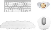 Cloud Mouse Pads, Gaming Mouse Pad,Desk Mat,Exquisite Leather Mouse Pads Wrist Support, Comfortable Memory Foam Wrist Rest for Computer Laptop Mac Gaming Office and Pain Relief(White)
