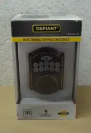 Defiant Castle Aged Bronze Single Cylinder Electronic Keypad Deadbolt