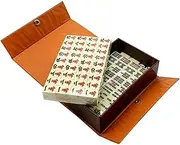 CORHAD Flag Mahjong Chinese Mahjong Game Kit Mini Portable Mahjong Set for Travel Casual Game Toy