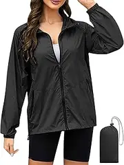 [Generic] Womens Rain Jackets Waterproof Windbreaker Jackets lightweight Portable Rain Coat 2025