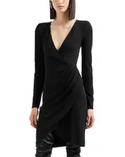 Emporio Armani Opaque Crepe Wrap Effect Dress