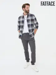 FatFace Kent Grey Cuffed Cargo Trousers (E50594) | $127