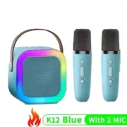 Bluetooth K12 Portable Karaoke Machine PA Speaker System Wireless Microphones
