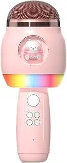 Singing Microphone for Kids,Wireless Cartoon Kids Microphone Karaoke with LED Lights - Portable Singing Supplies, Mic Speaker for Girl Boy Children Adults