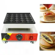 TECHTONGDA 25Holes Commercial Electric Mini Dutch Pancake Maker Iron Baker 110V
