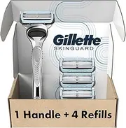 Gillette SkinGuard Men's Razor With Handle + 4 Blade Refills