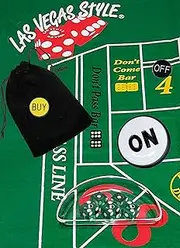 Craps Starter Kit Sets, Featuring Genuine The D Las Vegas Casino Table-Played Dice with Clear Acrylic Dice Boat (Green Polished)