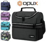 Double Deck Lunch Bag Dual Compartment for Women Men Work Office Insulated Box