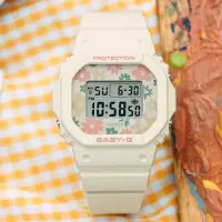 在飛比找momo購物網優惠-【CASIO 卡西歐】BABY-G 花朵方形女錶電子錶(BG