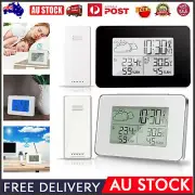 Wireless Weather Station Clock LCD Digital Humidity Thermometer Indoor Outdoor
