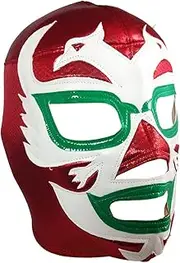 DOS Caras Adult Lucha Libre Wrestling Mask (pro-fit) Costume Wear - Red/White/Green