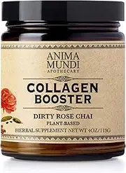 Anima Mundi Vegan Collagen Booster Powder, Vanilla Rose Chai Spice - Beauty Supplement for Skin, Hair & Nails - Collagen Support Powder for Youthful Looking and Glowing Skin - Easy Drink Mix-in (4oz)