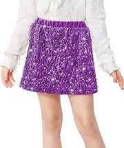 Durio Girls Sequin Skirt Party Dresses for Girls Sparkly Metallic Gold Skirt for Kids Dance Glitter Mini Skirt for Teen Girls