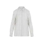 [Peserico] Peserico-Opal White Silk Striped Shirt-Donna 40 IT