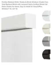 Blackout Cordless Waterproof Window Blinds Roller Shades Blind White 22”x64” New