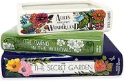 Steel Mill & Co Original Small Book-Shaped Decorative Planter, Ceramic Planter for Home Decor, Cute Bookshelf Accent, Unique Planter for Book Lovers, Alice/Wind in The Willows/Secret Garden