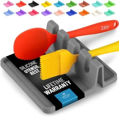 Silicone Spoon Rest for Stove Top with Drip Pad Kitchen Utensil Spoon Holder