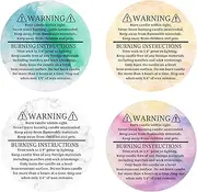 [Mobiusea Creation] Candle Warning Label | 2 Inch I 300pcs Labels for Candle Making Supplies, Candle Tins, Candle Container, Candle Jars with lids, Candle Boxes Packaging