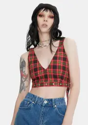 [The Ragged Priest] Pioneer Plaid Bralette Top