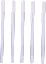 LALAFINA Pens Alternative Gel Ink Pens Fine Point White Set of 5 Non-smearing Fast-drying Ink for Art Craft