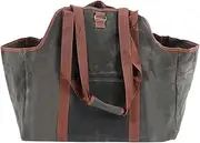 Yomiyuyr Firewood Carrier, Waxed Canvas Log Tote, Wood Carry Bag with Side Grip, Water Fabric for Outdoor and Fireplace Use