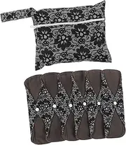 minkissy 6 Pack Bamboo Carbon Fiber Reusable Sanitary Pads for Women Breathable Assorted Sizes