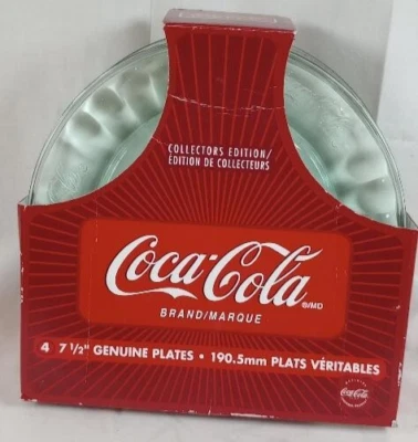 Coca-Cola Collectors plates clear glass 7.5" Set of 4