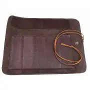 Roll-Up Kitchen Tools Bag PU Leather Carving Pocket Storage