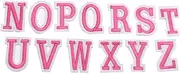 LOLIPPYY 1Set Pink Alphabet Embroidered Patches for Clothing and Bags Fun Sewing Accessories for Personalization and Repair Great for and Crafts