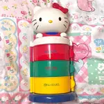 三麗鷗 HELLO KITTY 早期 絕版 1990 大頭三層置物盒 收納盒