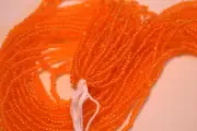 Transparent Orange Czech PRECIOSA® glass 11/0 seed beads. 1 Hank