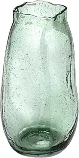 Creative Co-Op Glass Organic Shaped Marbled Vase, Green