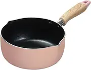 Pearl Metal HB-6659 Yukihira Pot, 7.1 inches (18 cm), Induction Compatible, Compatible with All Heat Sources, Fluorine Treatment, Pink, Natural Cook Pure