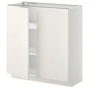 METOD base cabinet with shelves/2 doors, white/Veddinge white, 80x37x80 cm