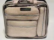 Aimee Kestenberg Nylon Pink Colored Cosmetics and Travel Bag Accessary Set