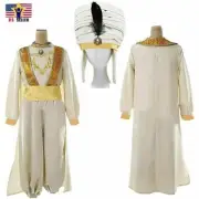 Arabian Men's Aladdin Animation Sultan Hat Cosplay Halloween Costume Size Small