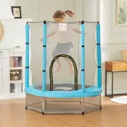 Qaba 4.6FT Trampoline for Kids w/ Safety Net, Age 3-6 Years, Light Blue