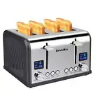 Toaster 4 Slice, Bagel Stainless Toaster with LCD Timer, Extra Wide ...