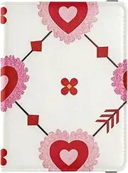[Amooorous] Arrow Heart Floral Pattern Red Leather decorative Passport Holder Covers Case Vaccine Card Holder Cover Combo Document Organizer Holder Accessories Lightweight, arrow heart floral pattern red, 1 size